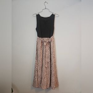 Black and Tan Cheetah Print Maxi Dress